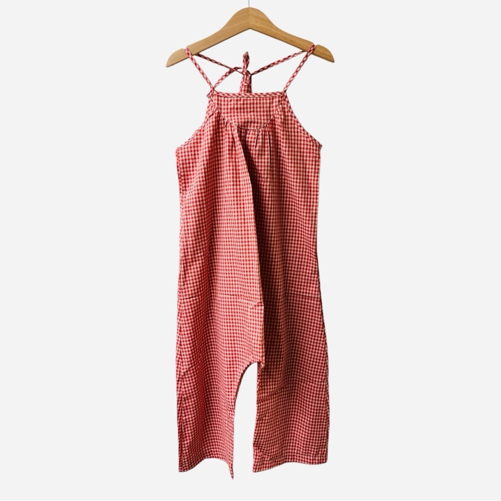 Mabo | Red Gingham Tie Back Romper